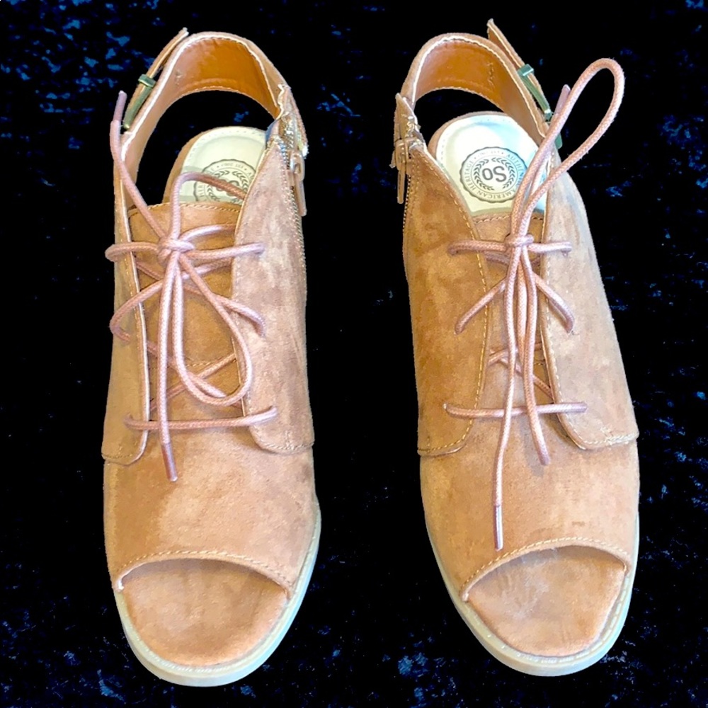 “NNT” SO-Podcast-Cognac-Wedge Ankle Boots SZ:8M